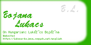 bojana lukacs business card